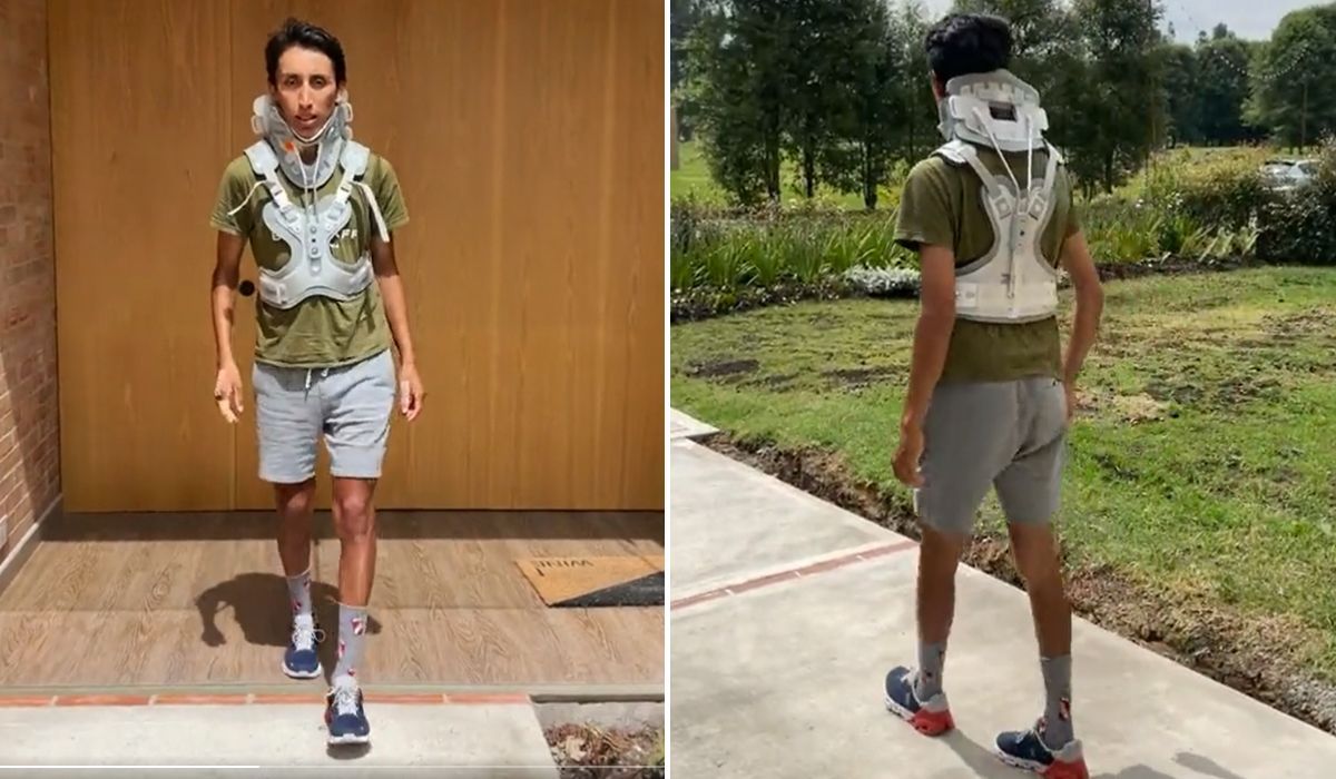 Egan Bernal dá os primeiros passos 17 dias após o grave acidente