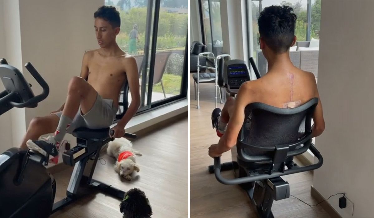 Egan Bernal já treina numa bicicleta estática