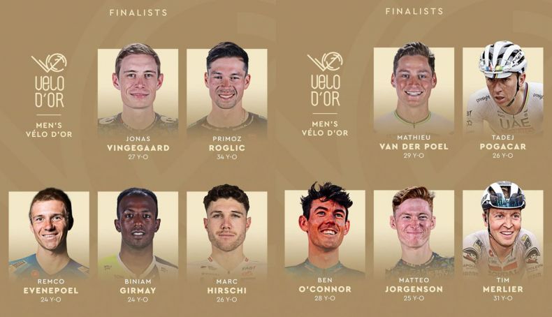 Já são conhecidos os candidatos ao prémio Vélo d’Or 2024