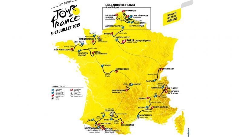 Todos os detalhes do percurso da Volta a França 2025