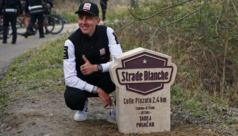 Strade Bianche dedica um setor a Tadej Pogacar