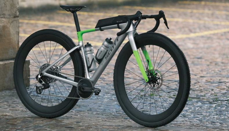 Scott testa rodas de 32 polegadas numa prova de gravel