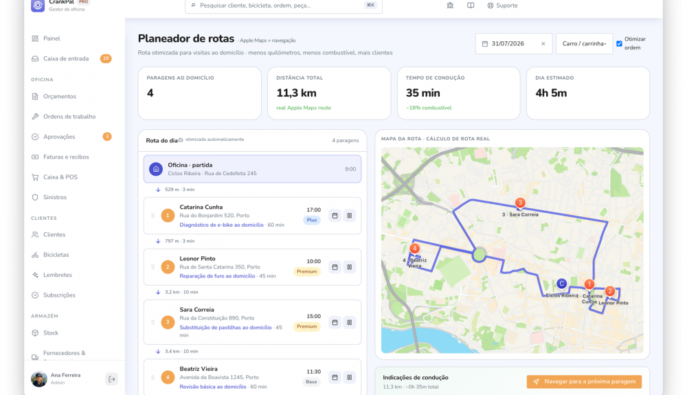 07 A sua rota de visitas ao domicílio, otimizada