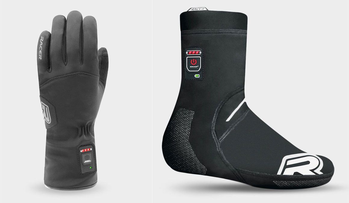 Racer: luvas e capas para sapatos aquecidas