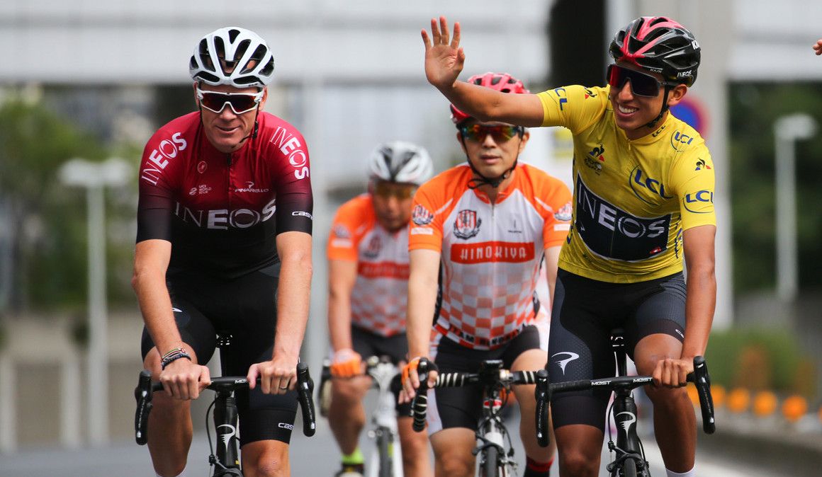 Froome e Bernal, frente a frente... em rolo