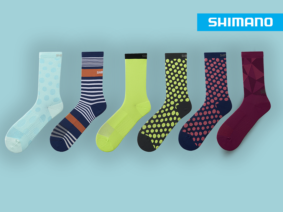 Shimano apresenta coleção de meias com padrões coloridos