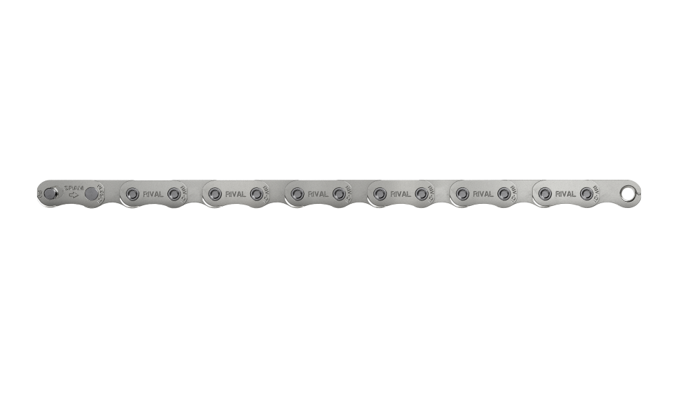 Detalhe da corrente Flattop do Sram Rival eTap AXS Detalhe da corrente Flattop do Sram Rival eTap AXS