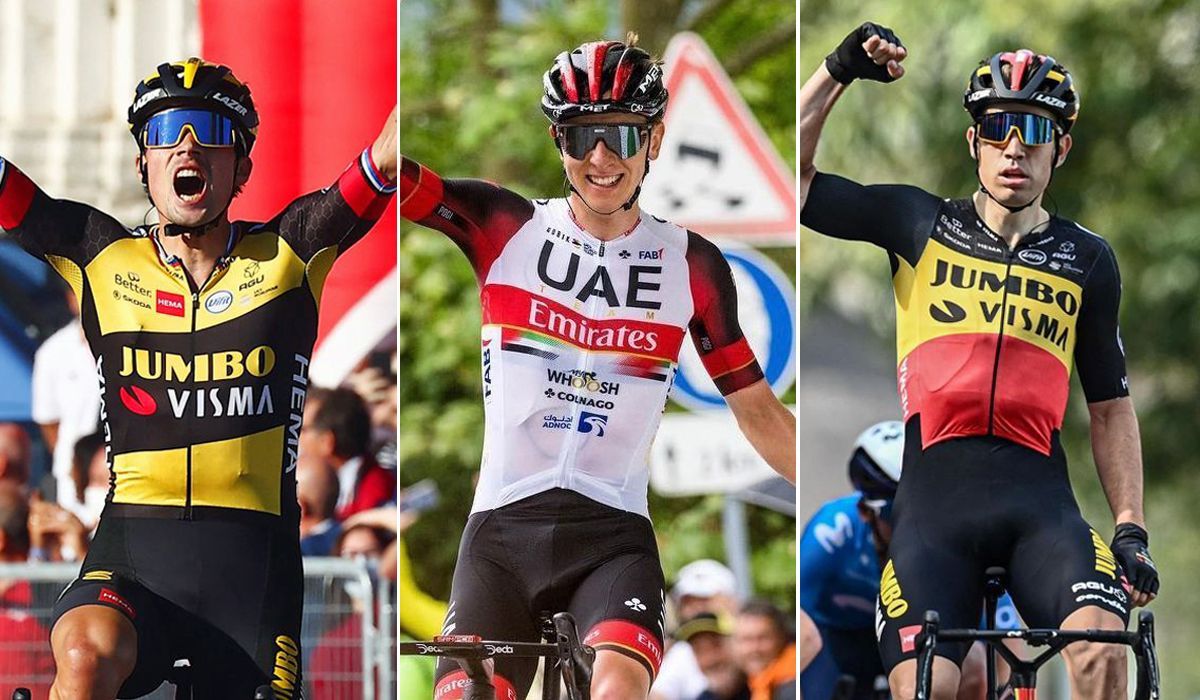 Roglic, Pogacar e Van Aert, os grandes vencedores da temporada