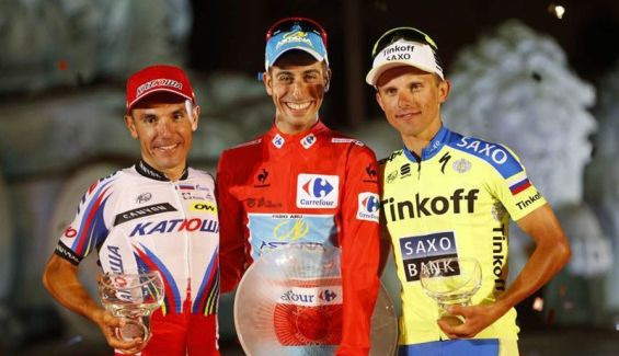 fabio aru podio vuelta 2015